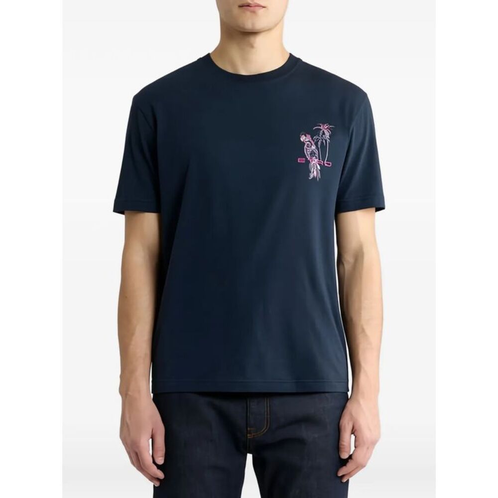 Etro Men Parrot-Embroidered T-Shirt